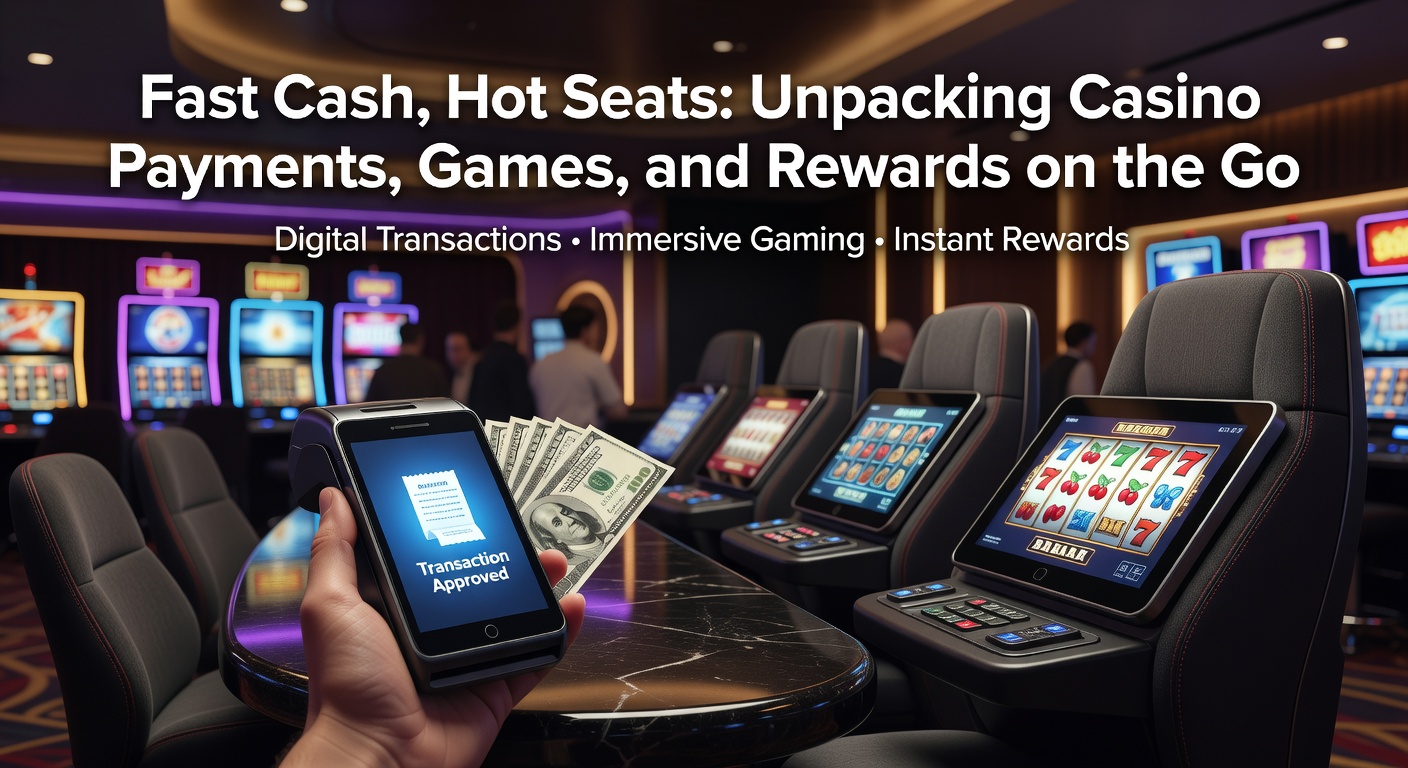 Mobile phone displaying a vibrant casino app with slots and payment options glowing on screen